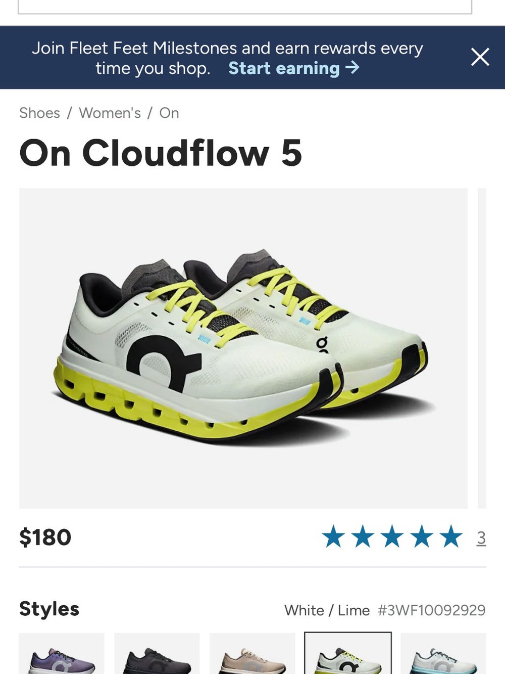 On Running Cloudflow 5 KRunning Shoes - White/yellow